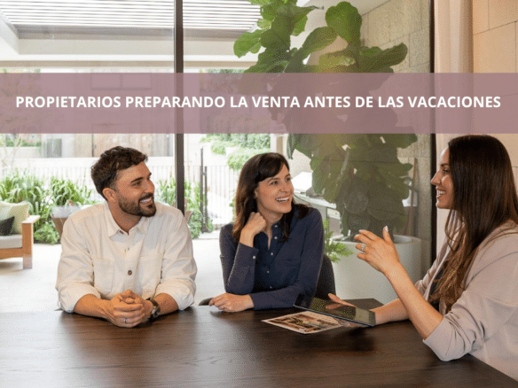 Propietarios preparando la venta antes de las vacaciones