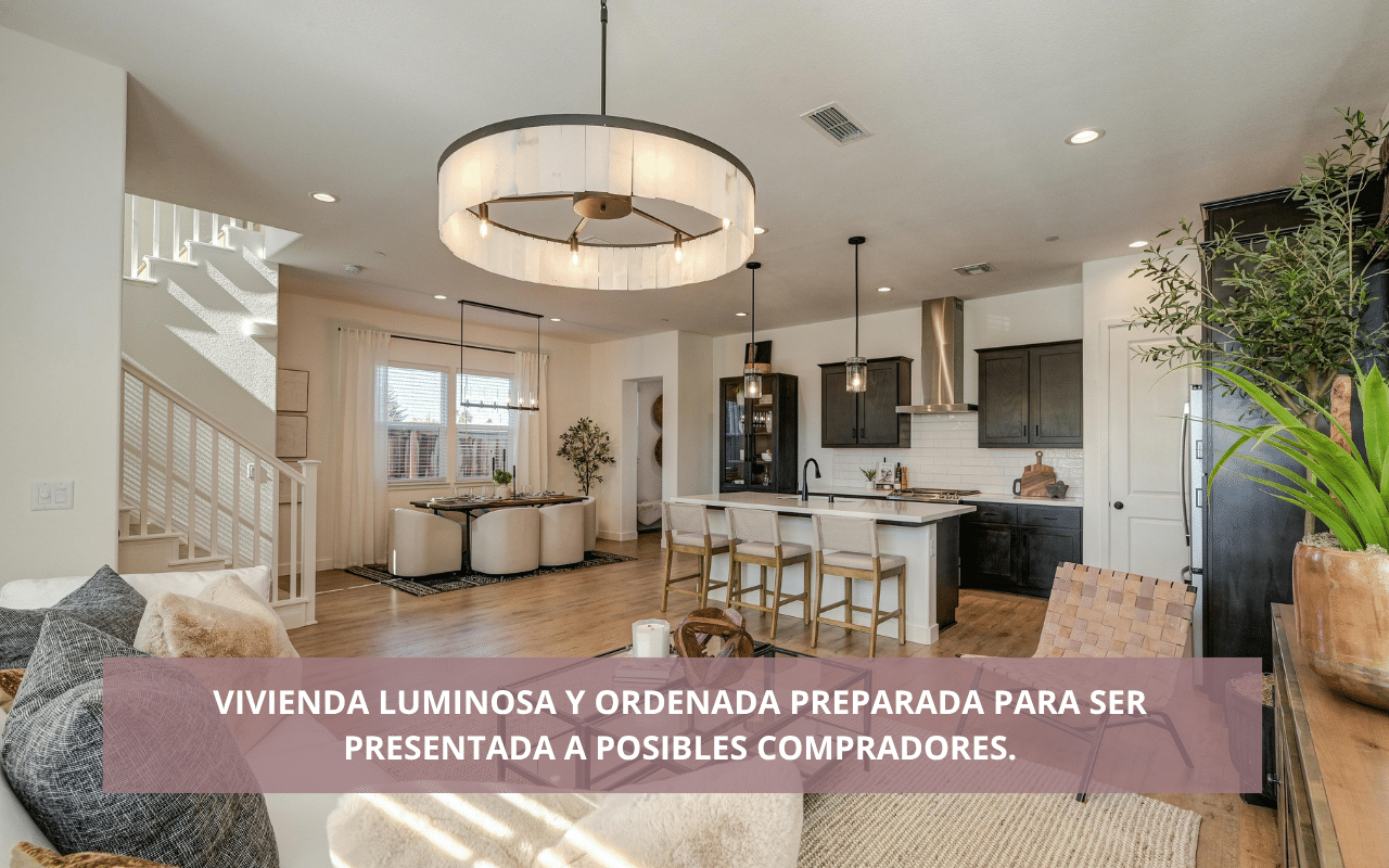 Vivienda luminosa y ordenada preparada para ser presentada a posibles compradores.
